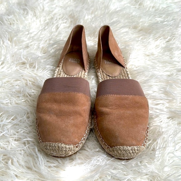EILEEN FISHER espadrille suede leather flat - Picture 2 of 6